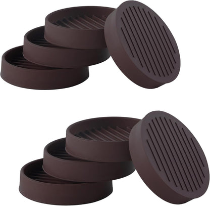 Jayen Rubber Furniture Caster Cups, Non-Slip Round Furniture Pads, 1.5" | Inner & Outer Anti-Slip Texture Helps Keep Beds and Couches from Sliding While Protecting Hardwood, Tile & Other Floors