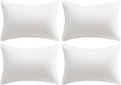 AM AEROMAX 12x20 Memory Foam Throw Pillow Insert, Rectangular Lumbar, White | Decorates bed/sofa/couch | lumbar shape fills pillow cover | resists flattening | comfortable to lean on