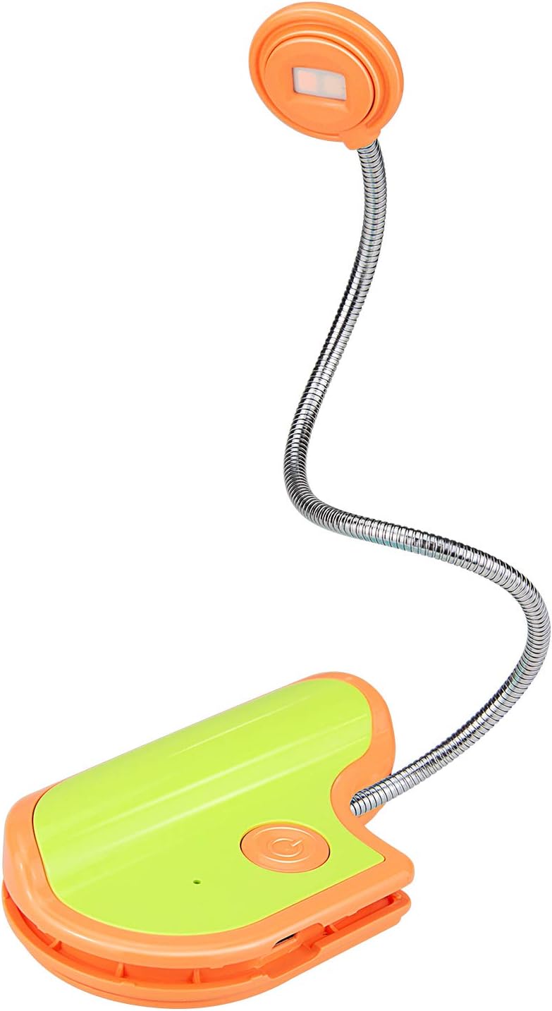 BIGMONAT Rechargeable Book Reading Light in Bed,Dimmable Warm/White Book Light for Kids,Multi Colors Portable LED Reading Lamp with Rotary Light Neck,Wireless Clip on Reading Light for Student(Green)