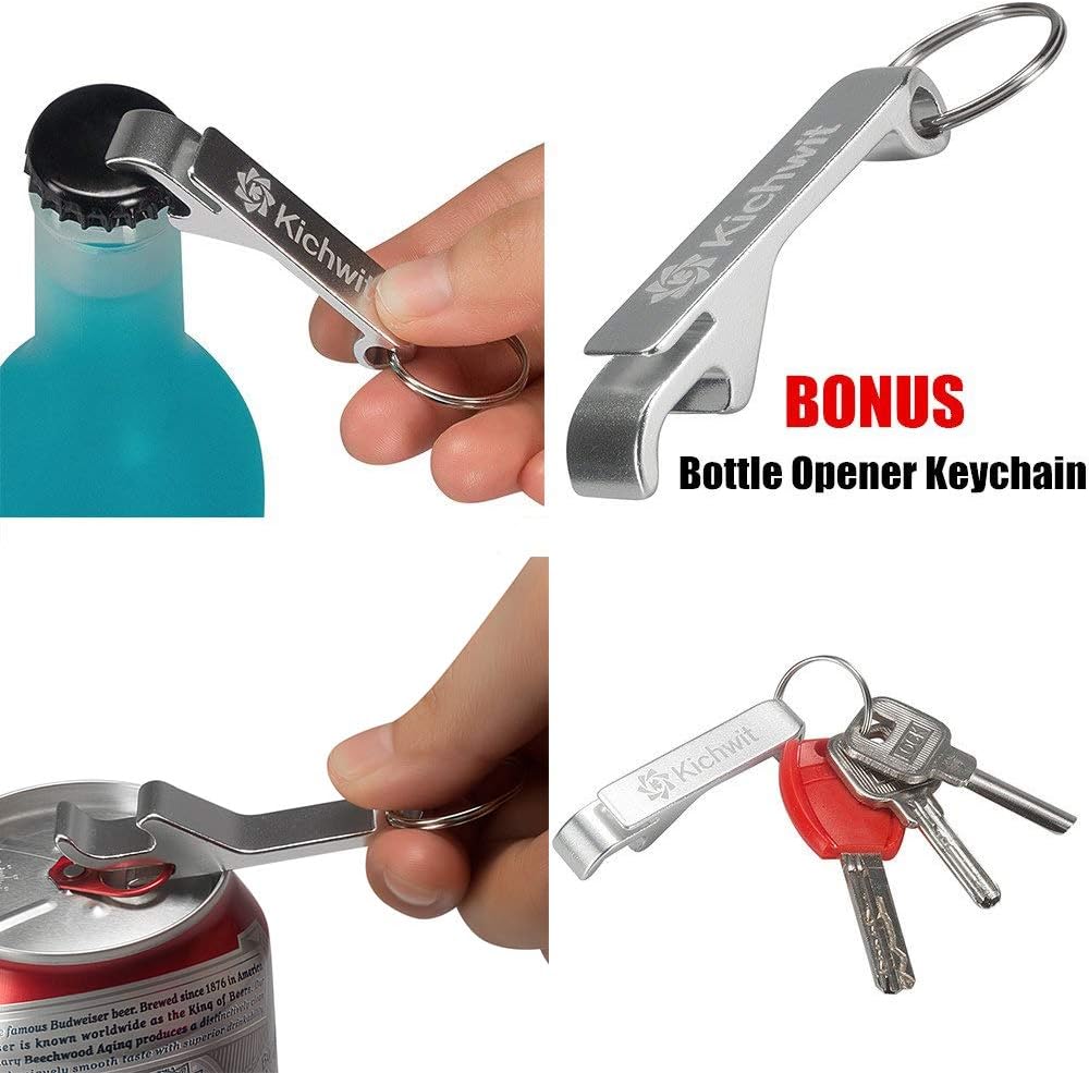 Kichwit Jar Opener for Arthritis, Stainless Steel | Jar Lid Opener for Small and Medium Jar Lids