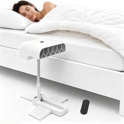 Under Sheet Cooling Fan, Mattress Air Circulator with Portable Remote, 5-Speed Quiet Personal Bedside Ventilator, Height Adjustable 22-53cm Stand, Cordless Sleep Comfort System