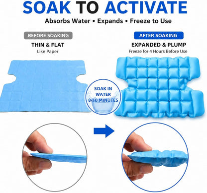WORLD-BIO Ice Packs for Injuries Reusable, Knee Ice Pack Wrap with Straps, Gel Ice Wrap for Leg Pain Relief, Hot & Cold Compress Therap for Swelling, Water Soak Needed, Light Blue, 1Pack