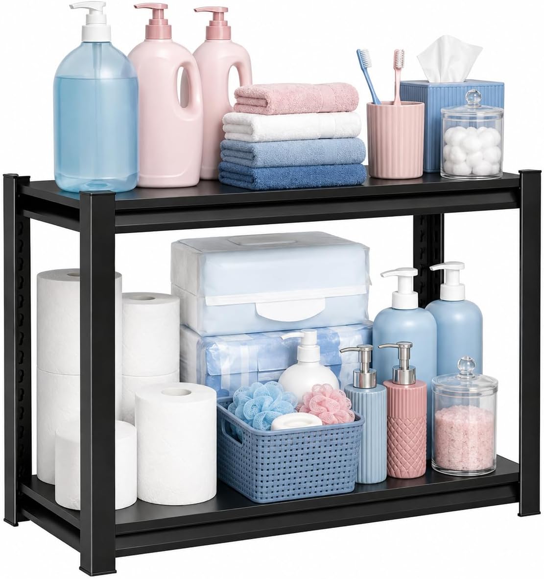 Over Washer and Dryer Shelves, Adjustable 5 Tier Metal Laundry Room Organizer and Storage Rack, Heavy Duty Utility Shelving Unit, 36"Wx 16"Dx 72"H Rust Resistant Steel Freestanding Shelf, Black