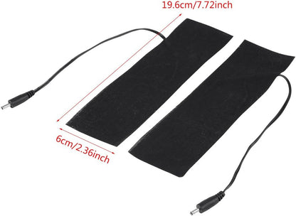 Portable Heating Pad 1 Pair Black USB Carbon Fiber Heating Mat 5V Electric Heating Film Heater Pads Heating Film Heat Pad for Warming Feet Knee Washable 35-50 ℃
