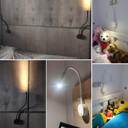Wall Mounted LED Reading Lamp Focused 25° Spotlight for Bedroom headboard Marine Cabin Boat Yacht Interior Light Hotel Suite Hospital Patient Room Bedside Sconce 4.92ft Cord
