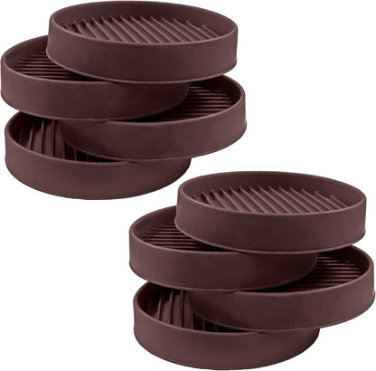 Bonsicoky 8 Pcs 2 Inch Round Rubber Furniture Caster Cups | Non Slip, Anti-Sliding Floor Grip, For Couch Chair Feet, Black