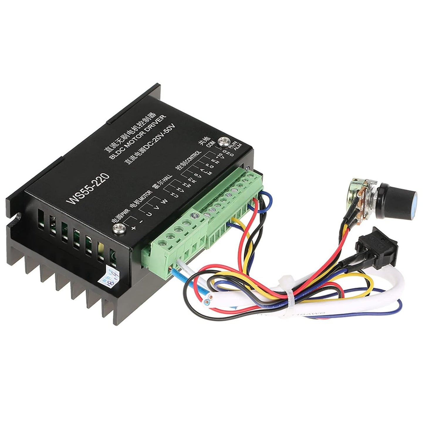 Motor Driver Controller,WS55-220 DC 48V 500W CNC Brushless Spindle BLDC Motor Driver Controller with Overvoltage , OverCurrent
