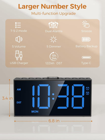 Vibrating Alarm Clock for Heavy Sleepers with Bed Shaker, 116dB Dual Alarms