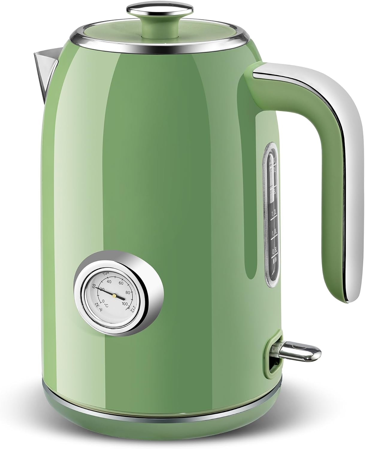 PUKOMC Electric Kettle,1.7L Stainless Steel Electric tea kettle | Temperature Gauge, Fast Boiling, Auto Shut - off, BPA - Free, Boil - Dry Protection 1500W,LED Light,Easy clean