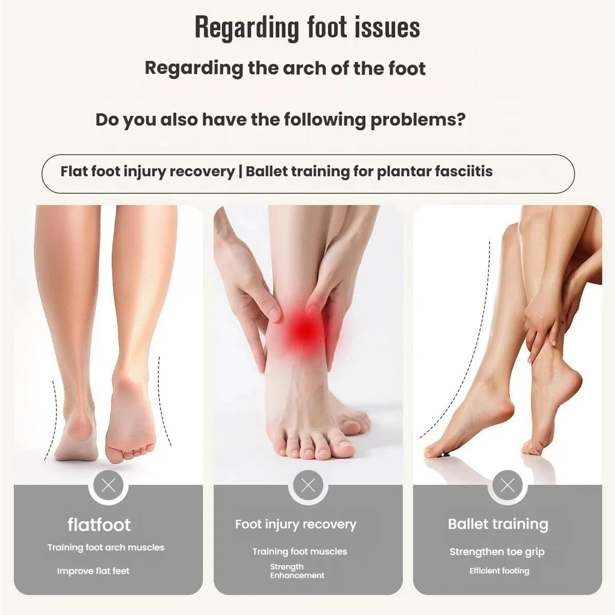 Professional Ankle Strengthener and Foot Arch Trainer, Foot Exerciser Ballet Foot Stretcher Strengthening Equipment, Single Leg Ballet Stretcher Exercise Device, Physical Therapy Balance Slider,Beige