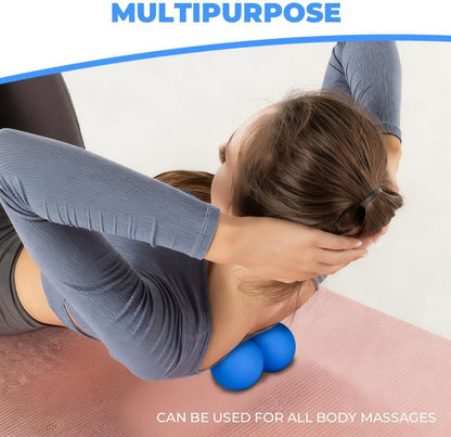 KYKJEYDD Peanut Massage Ball, Double Lacrosse Ball for Trigger Point | Silicone, Deep Tissue & Myofascial Release, for Neck, Back, Feet, Spine, Yoga & Office Use