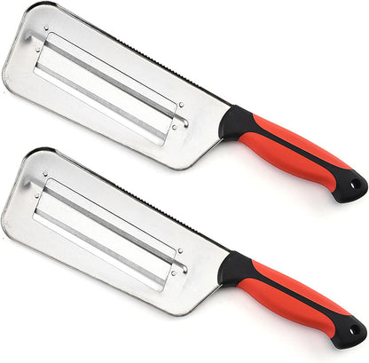 Stainless Steel Vegetable Cutter, Cabbage Shredder, Upgraded Double-Layer Slicer for Sauerkraut, Kitchen Knife with Sharp Blades for Slicing, Grating & Shredding (1 Pcs-Black-Red)