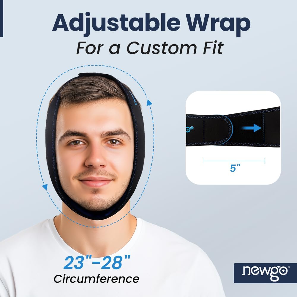NEWGO Wisdom Teeth Ice Pack Head Wrap for Face Oral Surgery, FSA Eligible | Face Ice Pack with 4 Hot Cold Gel Pack for TMJ, Tooth Extraction, Tonsillectomy Recovery