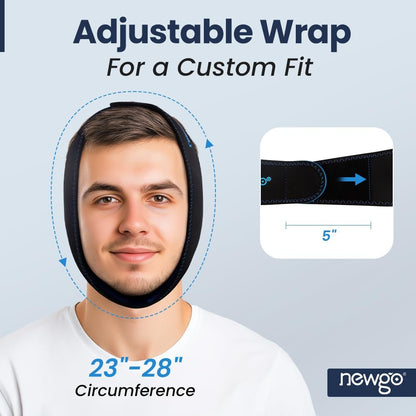 NEWGO Wisdom Teeth Ice Pack Head Wrap for Face Oral Surgery, FSA Eligible | Face Ice Pack with 4 Hot Cold Gel Pack for TMJ, Tooth Extraction, Tonsillectomy Recovery
