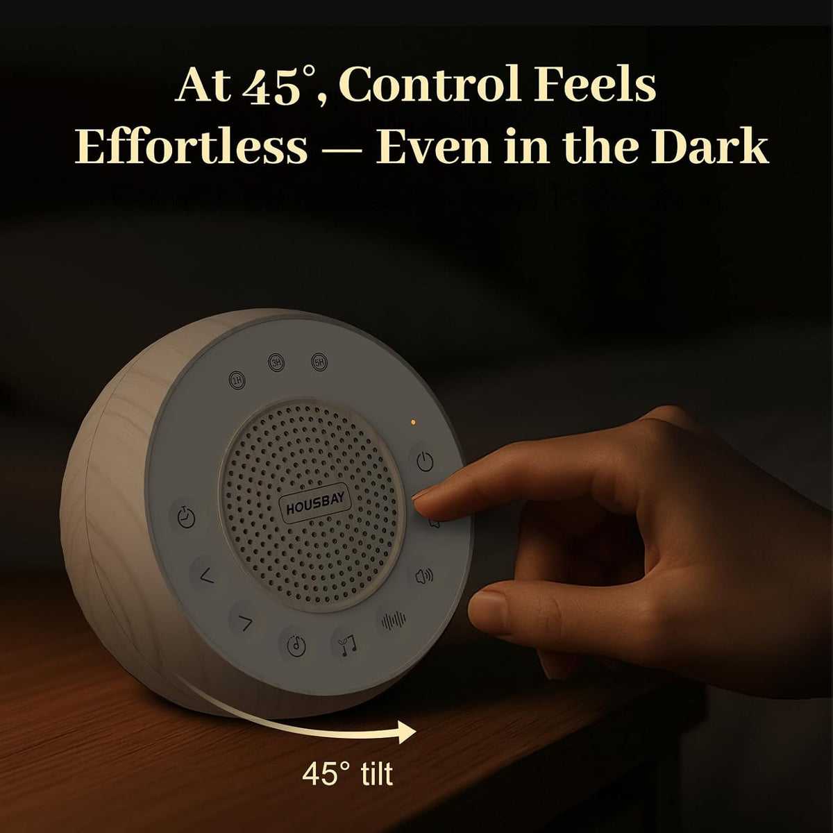 Housbay White Noise Machine with 31 Soothing Sounds, 5W Loud Stereo Sound, Auto-Off Timer, Adjustable Volume, Sleep Sound Machine for Baby, Kid, Adult -Wood Grain
