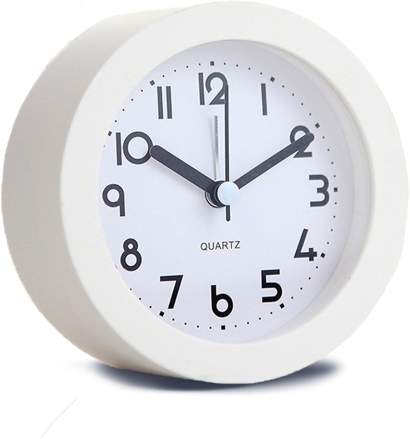 Alarm Clock with Backlight, 4 Inches Cute Analog Round Digital Quartz Clock, Non Ticking, Battery Operated ,Frosted Texture, Simply Design for Living Room, Bedroom ,Bedside, Desk Decorative(Pink)