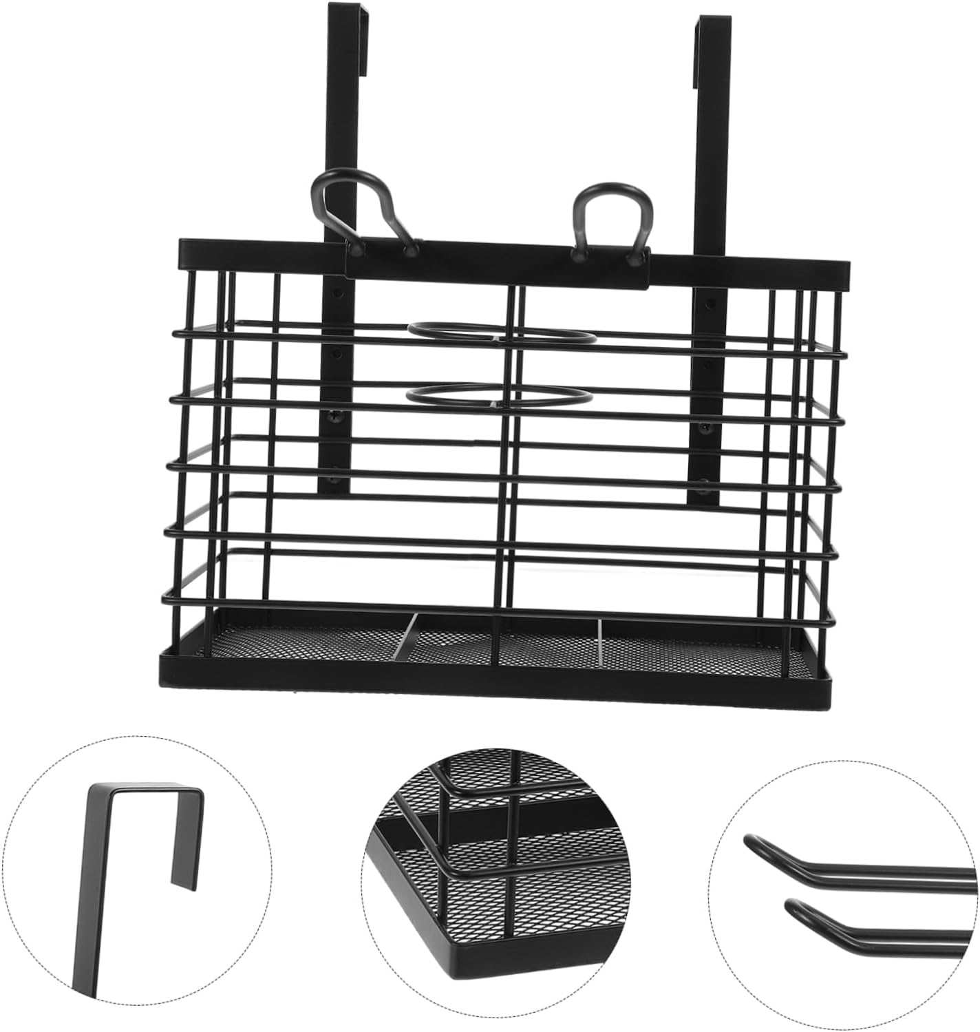 MAGICLULU Cabinet Door Organizer Hair Dryer Holder Hair Tool Holder Shelf Door Rear Rack