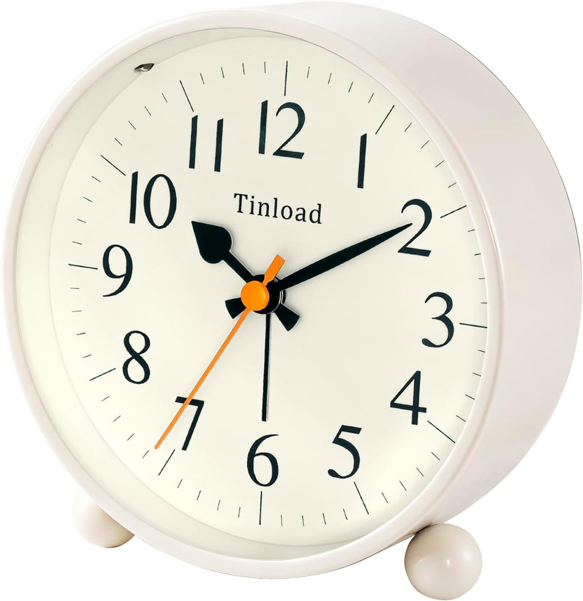 Tinload 4.5" Vintage Retro Analog Alarm Clock, Super Silent Non Ticking Small Clock with Manual Light, Snooze, Battery Operated, for Living Room, Bedroom, Bedside, Desk(Blue)