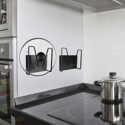 2 Pcs Magnetic Pot Lid Holder,Strong Magnetic Stainless Steel Pot Lid Organizer, Refrigerator Mount Movable Kitchen Storage Rack for Cutting Board, Baking Tray and Pan Covers