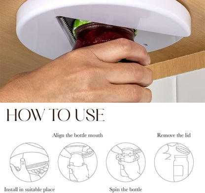 Bellemain 2-Pack Jar Opener for Under Cabinet, Easy Grip Design