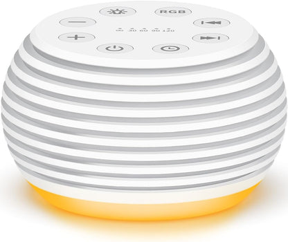 SleeZOO Portable Sound Machine White Noise Machine Sleep Machine with 30 Soothing Sounds 32 Volume Levels 5 Timers 12 Lights Memory Function Rechargeable for Baby Kids Adults and Home Office Travel