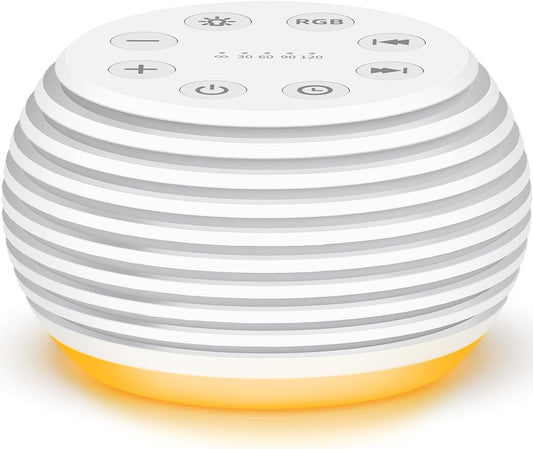 SleeZOO Portable Sound Machine White Noise Machine Sleep Machine with 30 Soothing Sounds 32 Volume Levels 5 Timers 12 Lights Memory Function Rechargeable for Baby Kids Adults and Home Office Travel