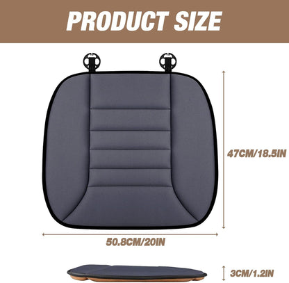 Car Seat Cushion Pad 1.2" Thick Comfort Seat Protector for Car Driver Seat Office Chair Home Use Memory Foam Seat Cushion with Non Slip Bottom, 20'' x 18.5'', Black