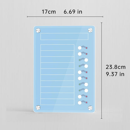 NiHome Chore Chart for Kids & Adults, Magnetic to Do List Board w/Stand | Acrylic Dry Erase Checklist & Routine Task Board, Fits Fridge Or Desk, 10 Sliders, ADHD Tools For Family Home Office School