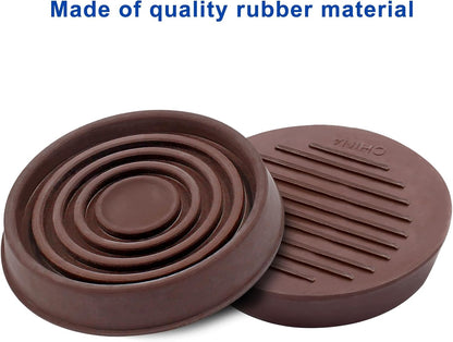 Murtenze 1.5 inch Furniture Caster Cups, Dark Brown, 4 Pack | Round Rubber, Anti Slide Floor Protector, For Bed Couch Table Chair Stoppers
