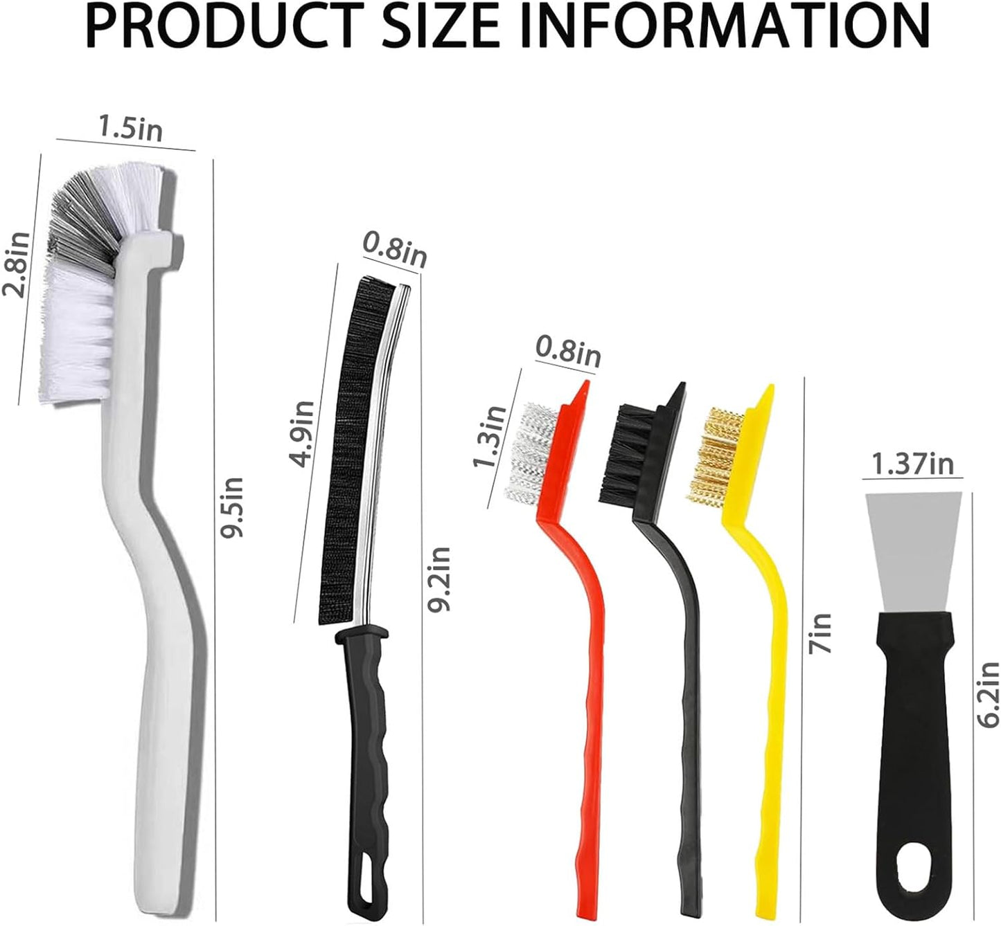 Crevice Cleaning Brush, Multi-Purpose Hard Bristle Brushes for Deep Cleaning Kitchen, Bathroom, Grout, Sink, Cup, Teapot, Bottle, Blender, Corners, Tight Spaces & More 12pcs