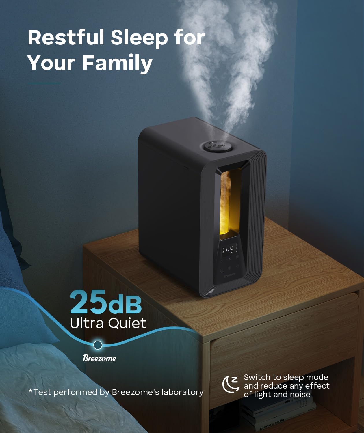 BREEZOME 6L Humidifiers for Bedroom, Cool Mist Top Fill Humidifier with Aroma Diffuser, Humidistat, Night Light, 50H Runtime, Quiet Ultrasonic Humidifiers for Home Large Room, Baby Nursery, Plants | Top Fill, Sleep Mode Ultrasonic Quiet 25dB, Aroma