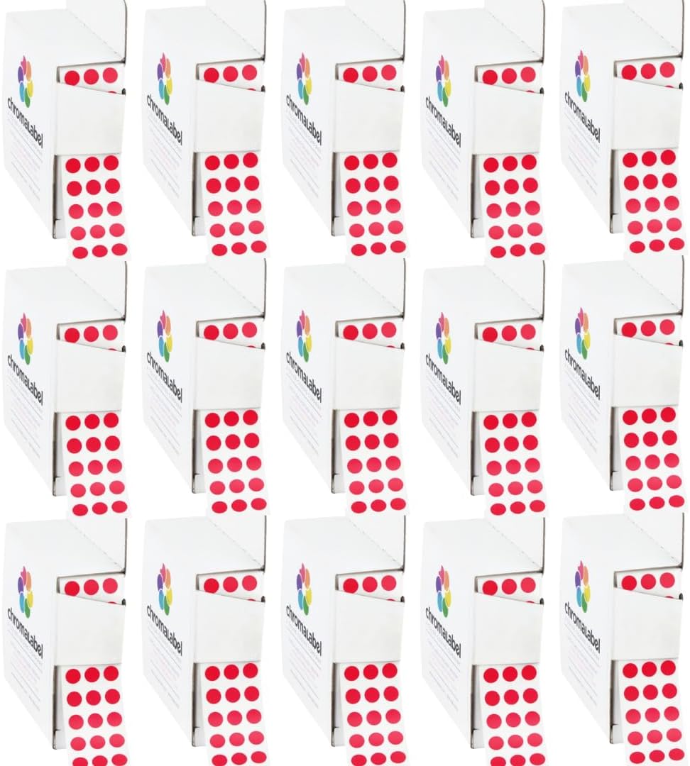 Dark Blue, Red & Yellow Dots, 1/4 Inch, 1000/Box Each Color | Writable Semi-Gloss Circle Labels in Dark Blue, Red and Yellow for Offices, Retail and Classrooms. Made in USA - Colors A