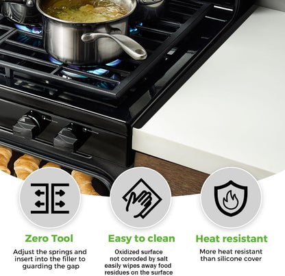 Stove Gap Covers,Stove Gap Filler, Range Trim Kit, Stove Gap Guards, Heat Resistant and Easy to Clean （Aluminum Black 23.4 in.）