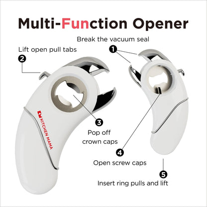 Kitchen Mama Epic One Multifunction Opener, Teal | Magnetic Bottle Opener, Beer Soda Opener, Effortless Jar Lid Opener, For Seniors and Elderly with Weak Hands and Arthritis