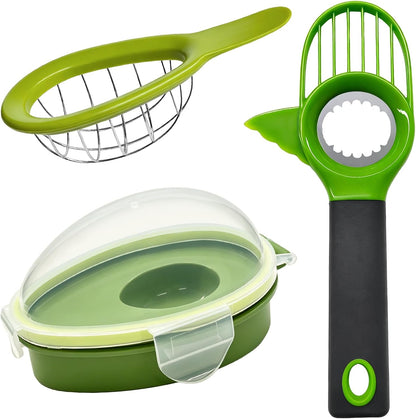 3 Set Avocado Slicer,Includes Avocado Slicer Tool 3 in 1, Avocado Cutter and Avocado Saver,Dishwasher Safe Tool for Slicing, Dicing and Keeping Avocados Fresh