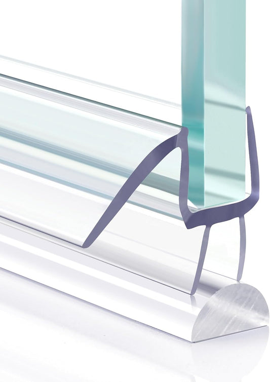 Shower Door Bottom Seal,2 PCS 3/8" x 36" | Shower Door Sweep for 3/8 Inch Glass, Frameless Glass Shower Door Seal Strip, Stop Shower Leaks and Create a Water Barrier