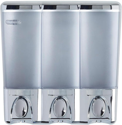 Better Living Products 72350 Clear Choice 3-Chamber Shower Dispenser, White