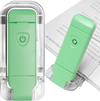 EGWASER Book Light for Reading in Bed, USB Rechargeable Clip on Book Lights, 3 Brightness Adjustable Dimmable Bookmark Light for Eye-Protection, Reading Lamp for Bookworms, Travel (Dark Green)