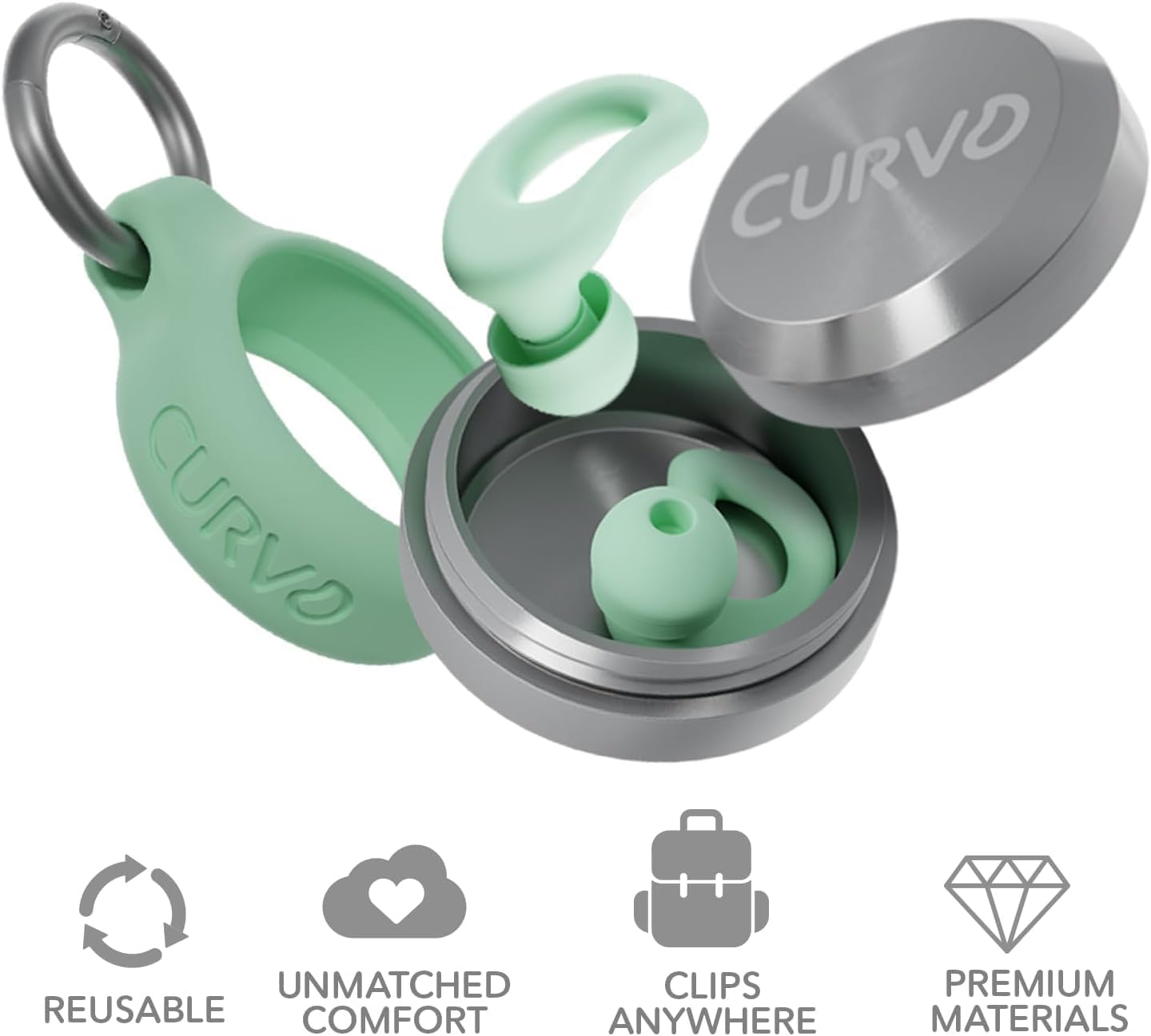 CURVD Ear Plugs for Sleeping, Noise Blocking Earplugs, 28dB SNR (Blue)