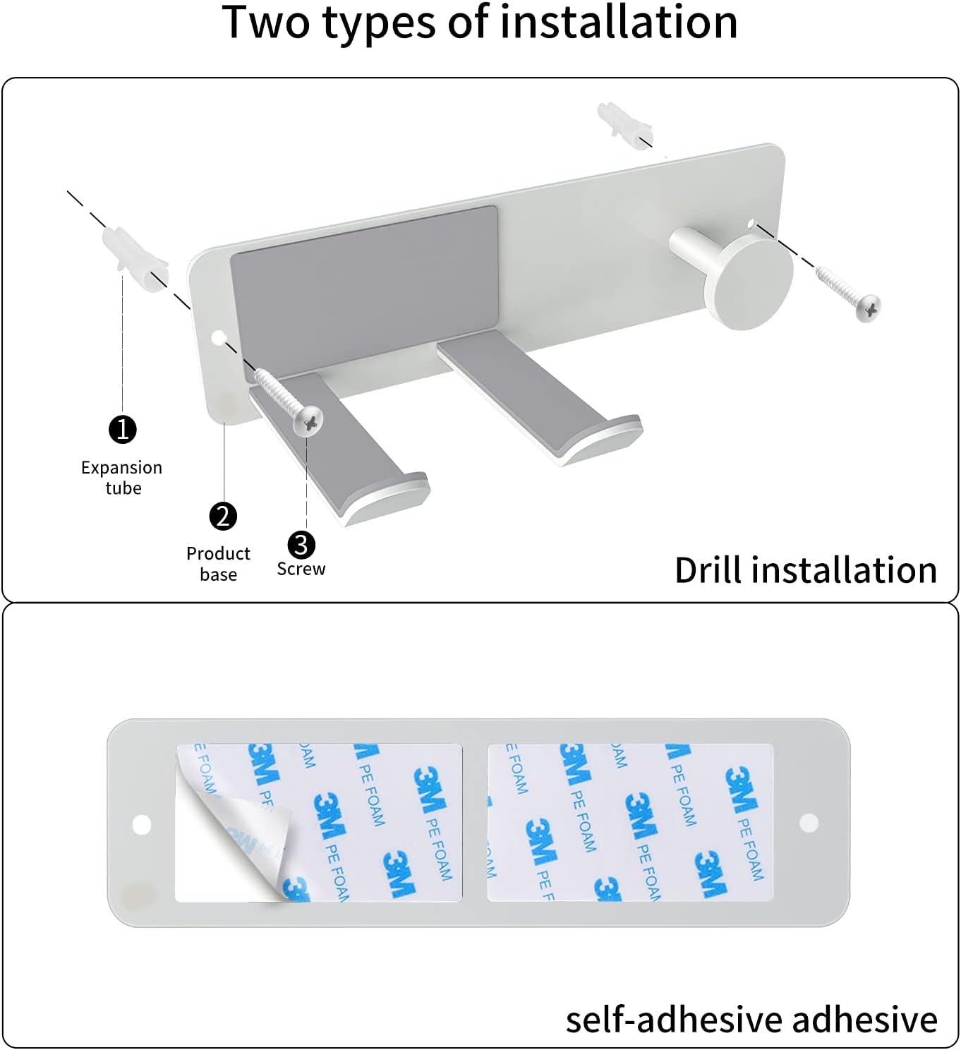 Hair Dryer Holder Wall Mounted, Stainless Steel Self Adhesive Blow Dryer Holder Rack for Dyson Supersonic Hair Dryer,Black