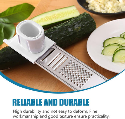 ABOOFAN Multi-functional Food Slicer with Hand Guard, Stainless Steel and Abs Vegetable Cutter for Cucumbers and Carrots, Easy to Store Finger Protective Tool for Kitchen Use