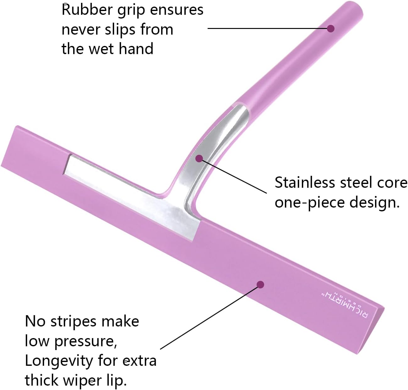 Silicone Rubber Blade & Hook Shower Window Squeegee 11" in Width Silicone Car Squeegee Bathroom Squeegee for Shower Squeegee for Shower Doors Car Window-Black