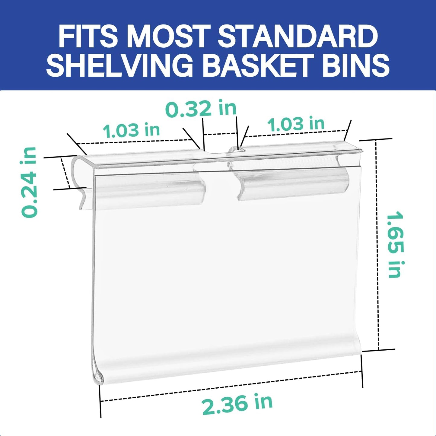 50 Pack Reusable Plastic Wire Shelf Label Holder, for Pantry Retail Merchandise Shopping Mall Store Shop Supermarket UPC Price Card Sign and Ticket Display Holder, Clip-On Design. 6cm X 4cm By NuBliss