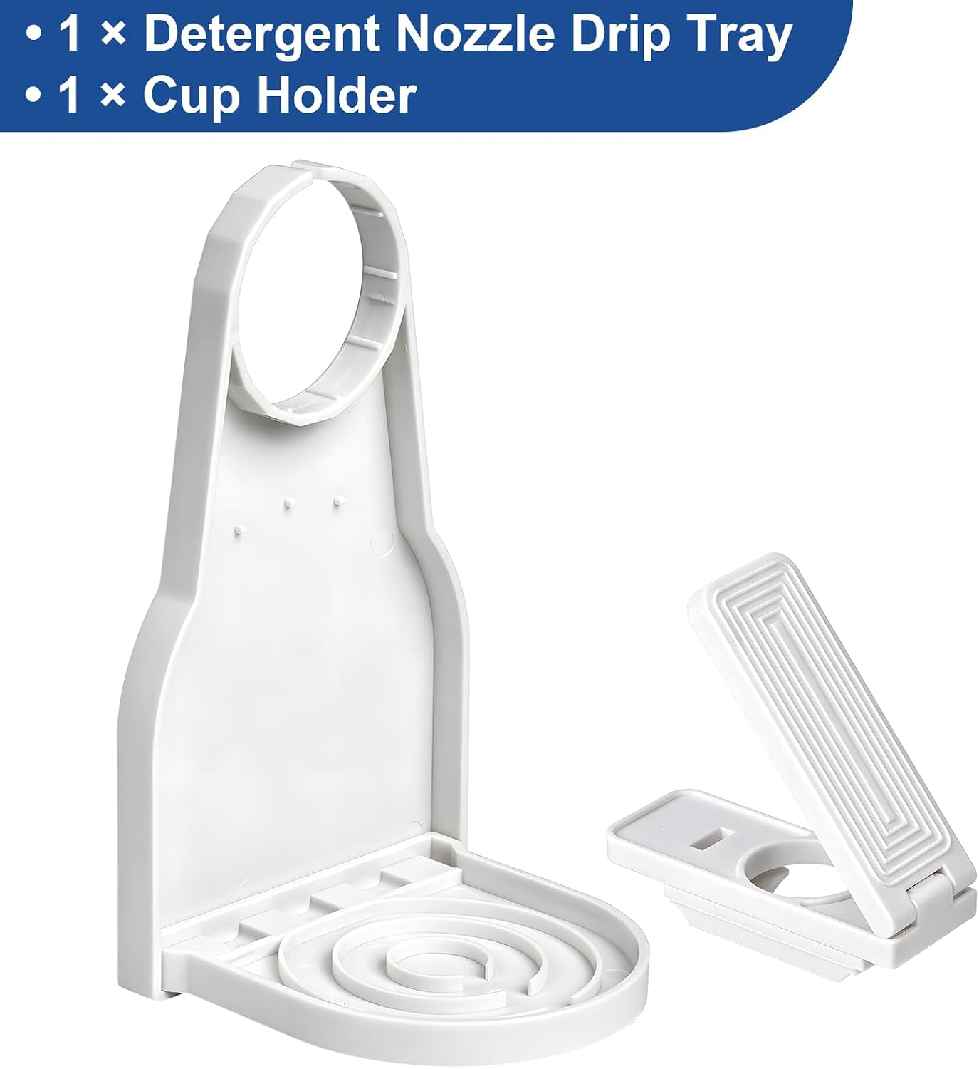 Laundry Detergent Dispenser Cup Holder, No Drip Laundry Detergent Holder with Easy Press Nozzle Switch, Laundry Cup Holder and Drip Tray for Liquid Detergent Dispenser, Laundry Room Organization
