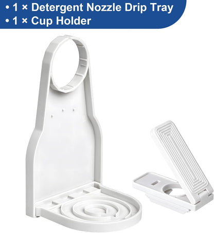 Laundry Detergent Dispenser Cup Holder, No Drip Laundry Detergent Holder with Easy Press Nozzle Switch, Laundry Cup Holder and Drip Tray for Liquid Detergent Dispenser, Laundry Room Organization