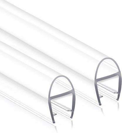 Frameless Shower Door Bottom Seal Strip for 3/8"(10mm) Thick Glass, Super Clear 36 Inch Long 2PCS Shower Door Seal, to Water Block