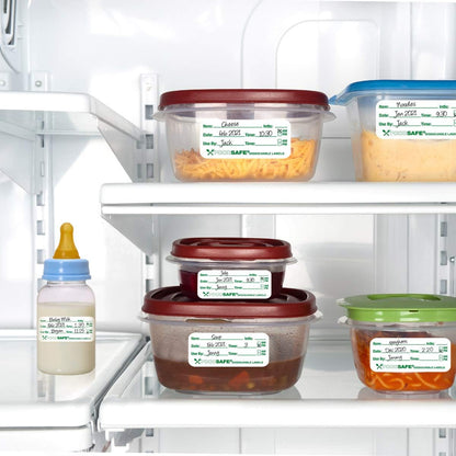 Food Labels Dissolvable by Food Safe - Leaves No Adhesive Residue Dissolves in Water in 30 Seconds Perfect for Reusable Containers - 500 Labels Per Roll
