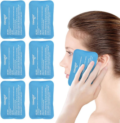 NEWGO Mini Ice Packs, Reusable Cold Gel for Pain Relief, 6 Pack