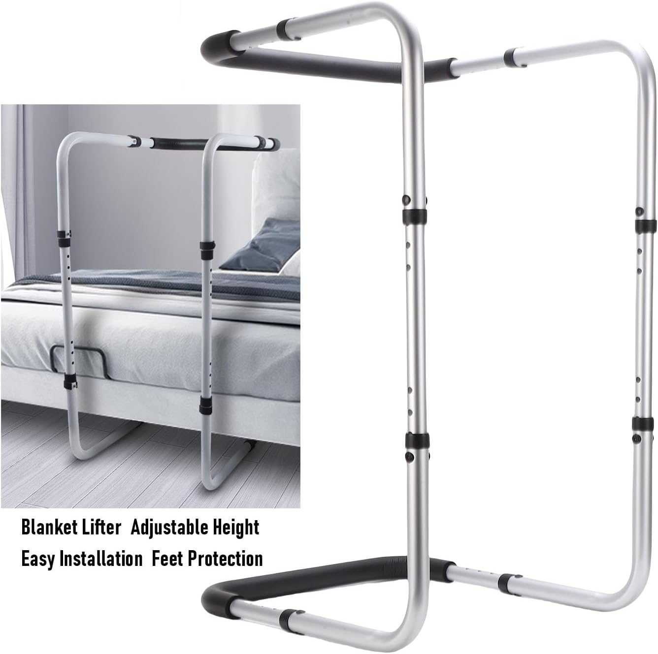 Blanket Lifter Feet High Carbon Steel Non Slip Blanket Lifters Height Adjustable Bed Sheet Riser Blanket Support for Foot Knee Toes Leg Ankle