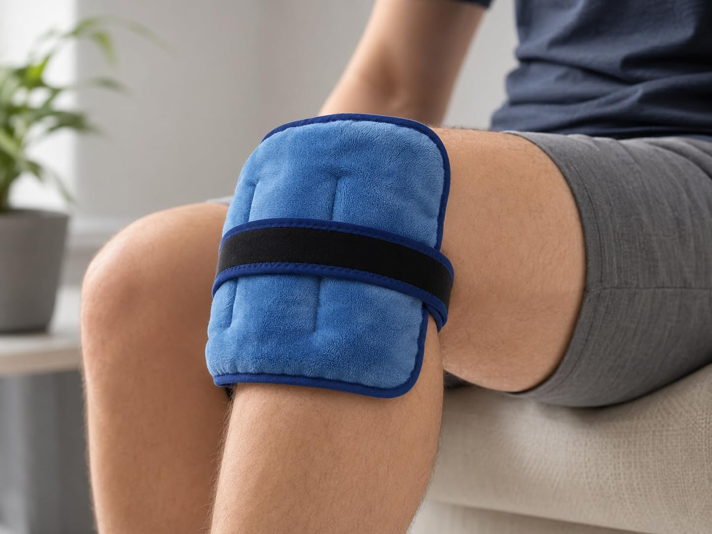 2 Pack KoolX Premium Gel Ice Packs for Injuries Reusable, Flexible Cold Wraps with Straps, Soft Plush & Nylon Sides, Extension Strap, Ice Pack for Knee, Back, Shoulder, Elbow & Calf - Medium + Large